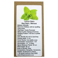 6 Degrees East Heirloom Herb Seeds - Lemon Balm - Melissa